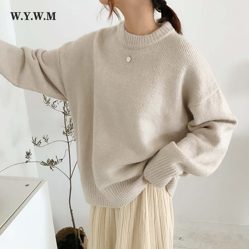 womens oversized cashmere sweater o-neck