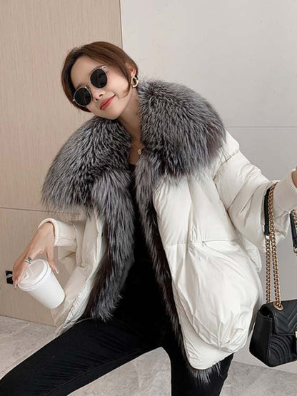 Petite jacket fur collar with knit sleeve