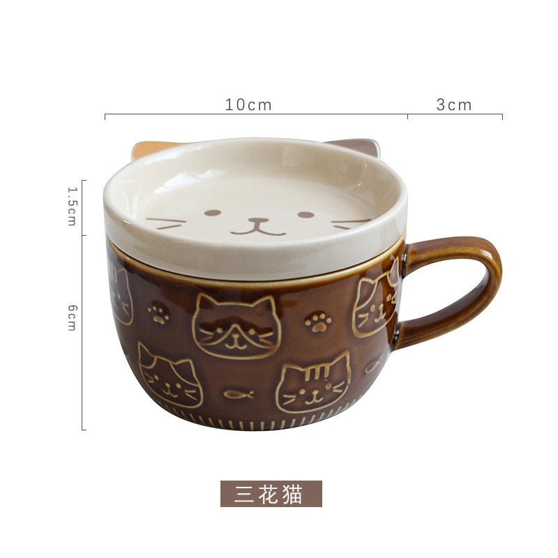B / 301-400ml cat mug cute ceramic coffee cup 14:193#B;26:200007962