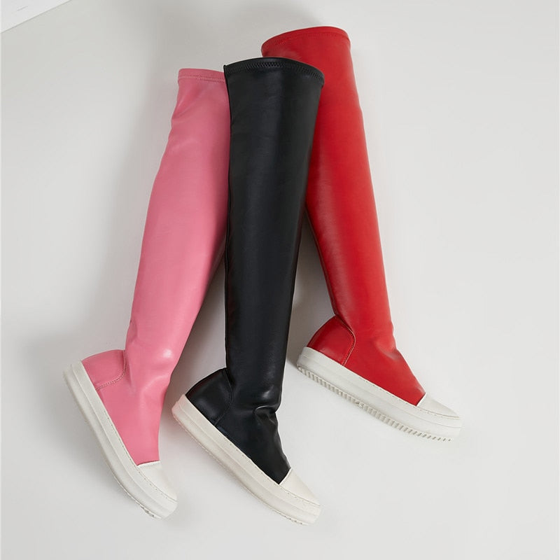 Knee-high boots with a round toe 'AnOther' women