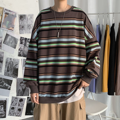 AD oversized long sleeve striped T-shirt