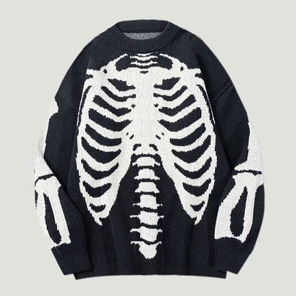 'SKELETON'Bone oversized knitted sweaters Unisex