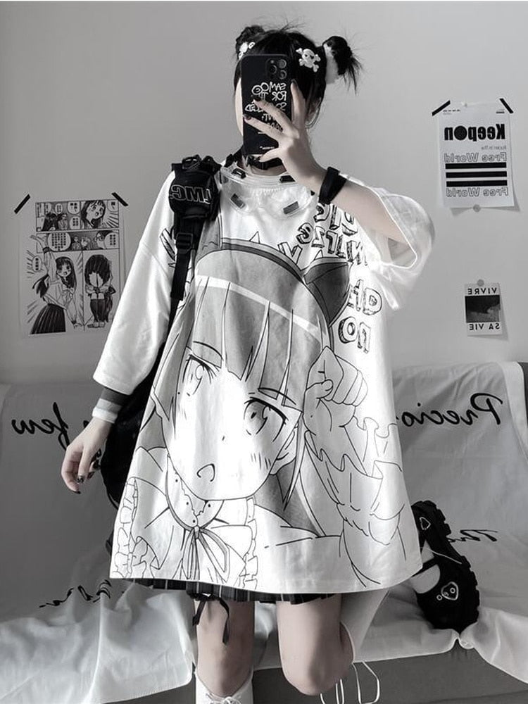 ultimate white graphic oversized tee