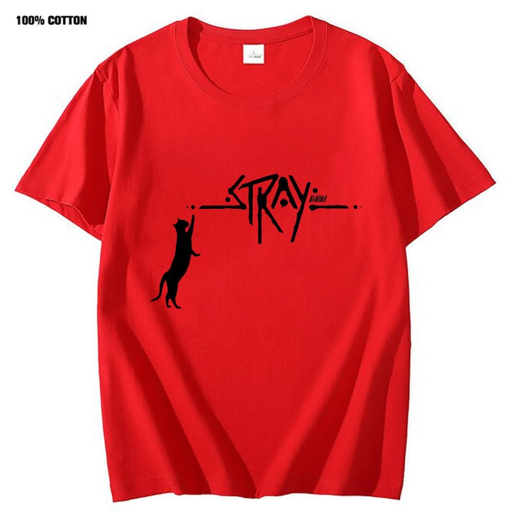 red / XS Men's Shirt Stray Cat Game 14:1254#red;5:100014066