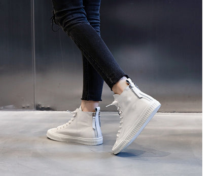Women's high-top FLYERS sneakers in real leather