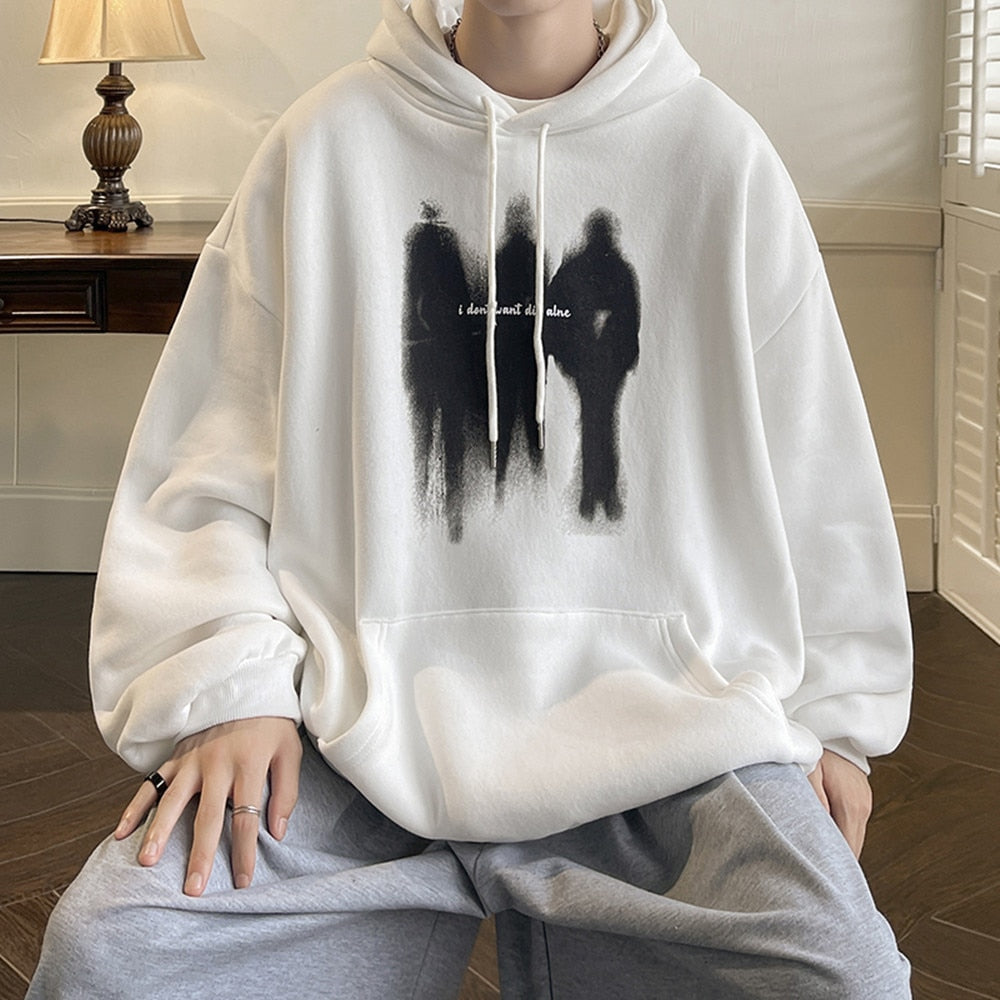 'SHADOW' oversized pullover hoodies