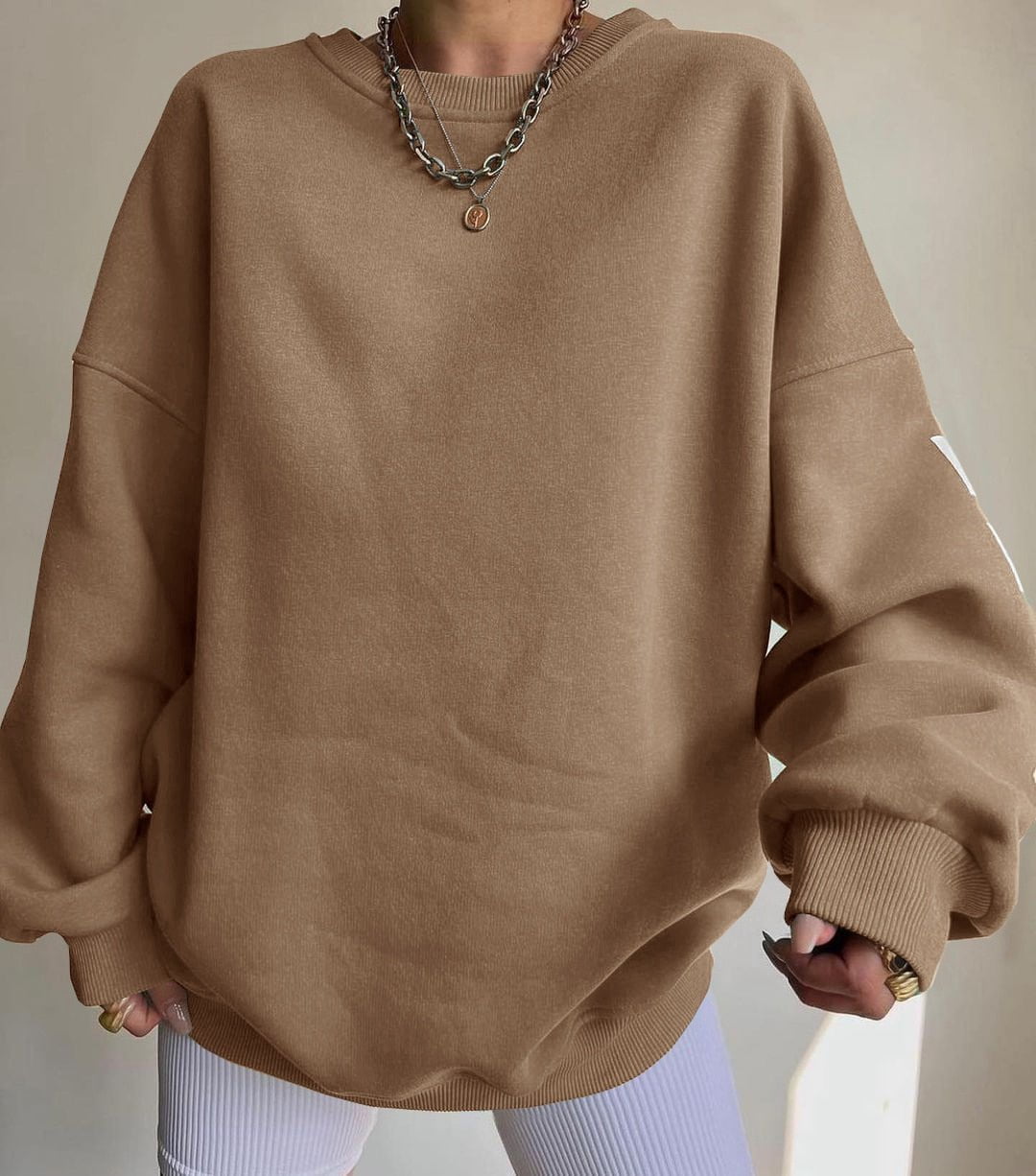 brown / S women's clothing sweatshirt letter 14:365458#brown;5:100014064