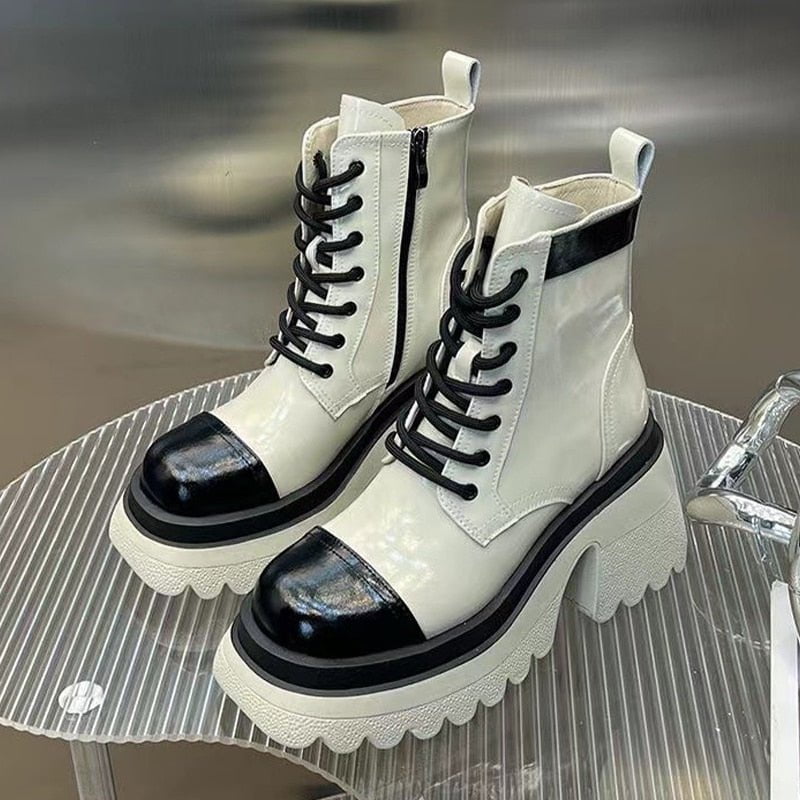 White-Plus velvet / 35 women's platform ankle boots 14:771#White-Plus velvet;200000124:200000333