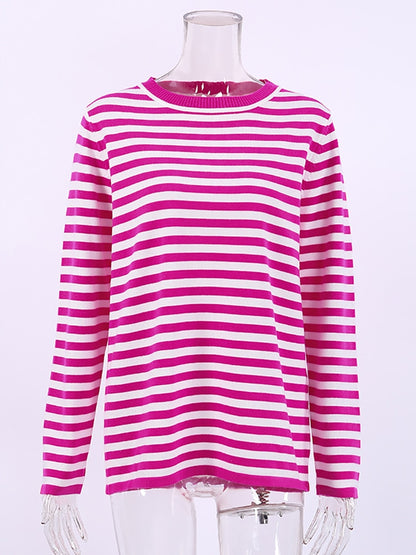 River "IS-WIP" knit overisze stripes t-shirt