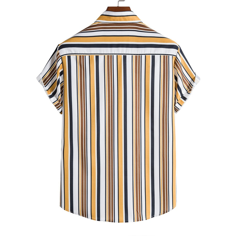 VAN-II Short Sleeve Striped Shirts Summer