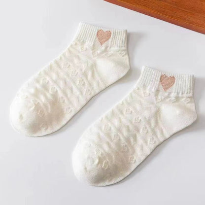 love / One Size ladies white cotton ankle socks 14:1254#love;5:200003528
