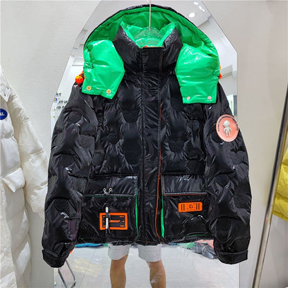 Urban shine puffer jacket in green