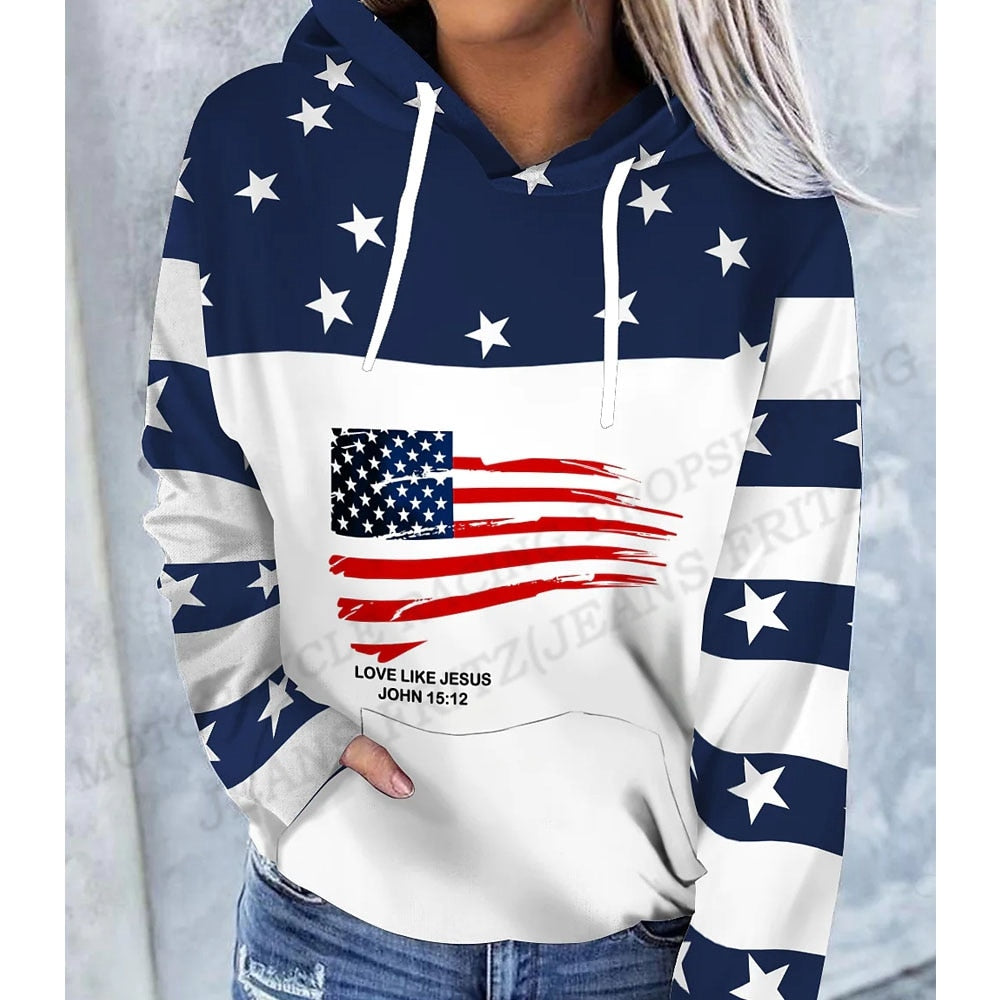 USA flag pullover hoodie