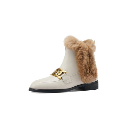 Beige / 4 women's winter boots leather with Fur 14:771;200000124:153