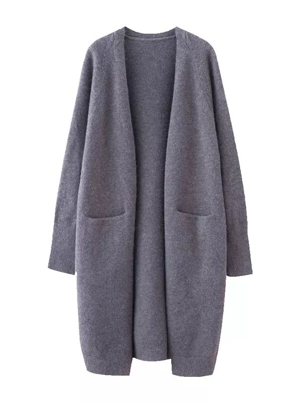 Dark Grey / One Size oversize long sweater cardigans jacket coat ln 14:200004890;5:200003528