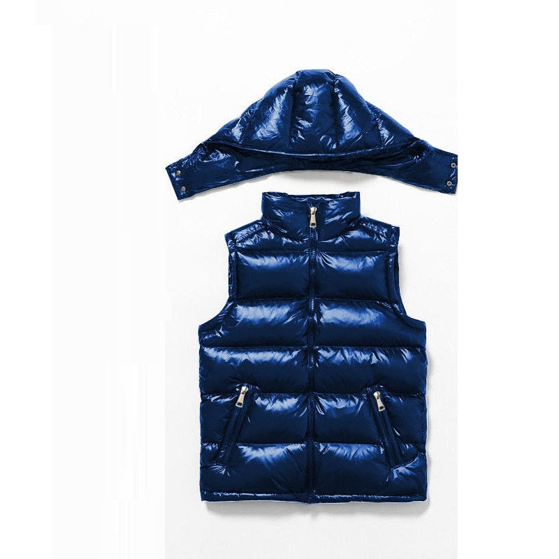 'HELLO' padded puffer vests