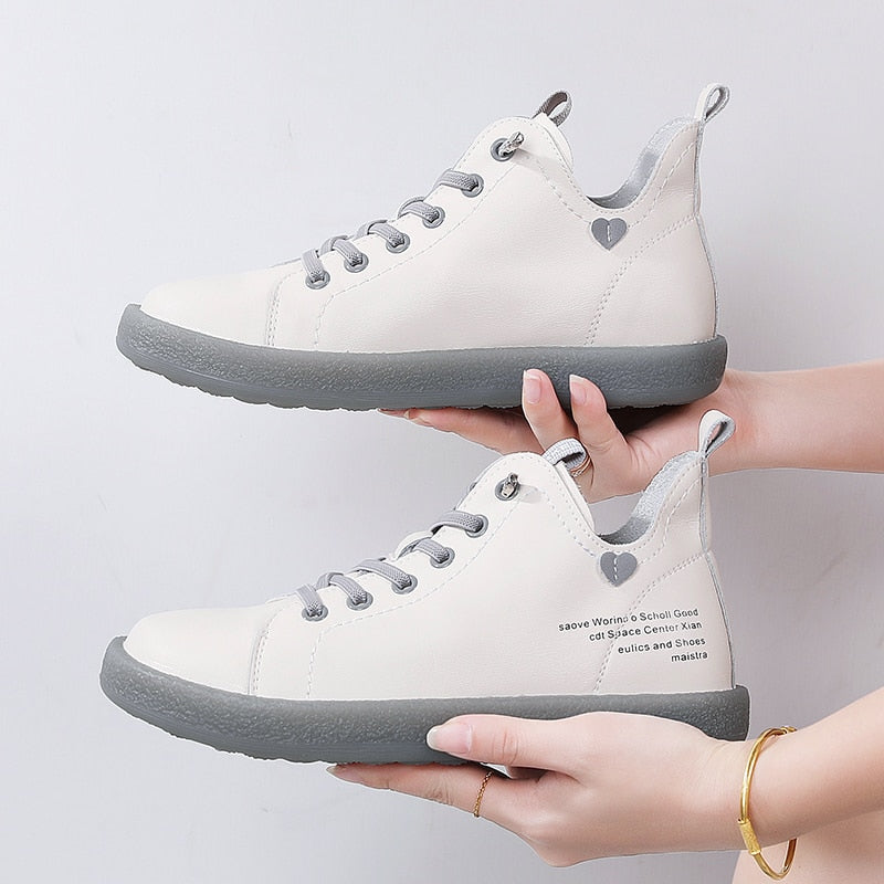 High top 'LOVE' sneakers made of real leather