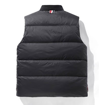 R&B puffer vest with a white line