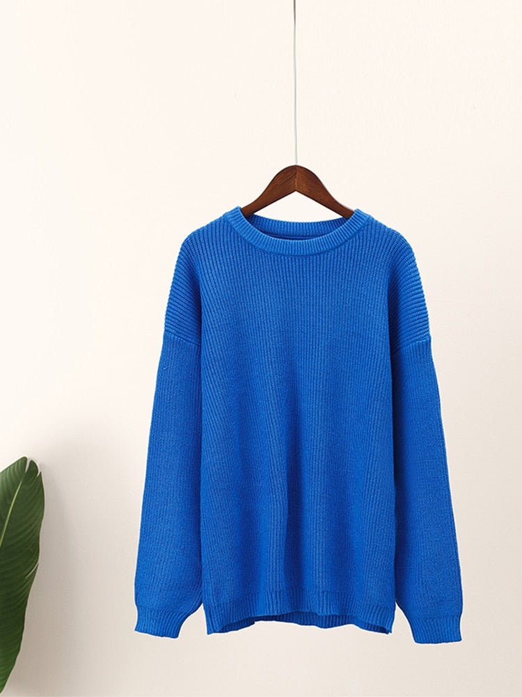 Blue / S Elegant Knitted Sweaters for ladies 14:200004889#Blue;5:100014064