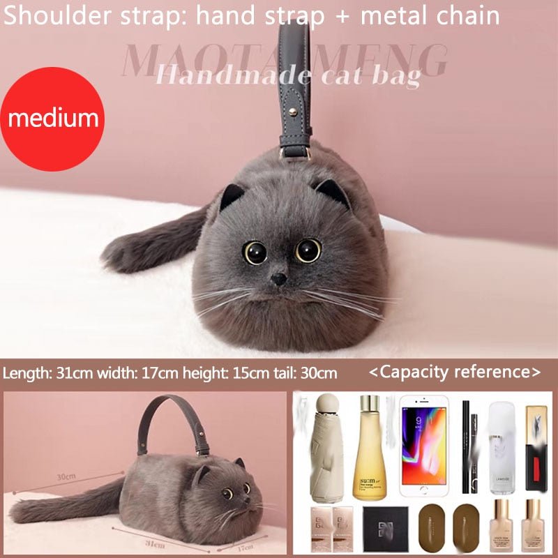 XL cat shaped princess shoulder bag 14:10#XL