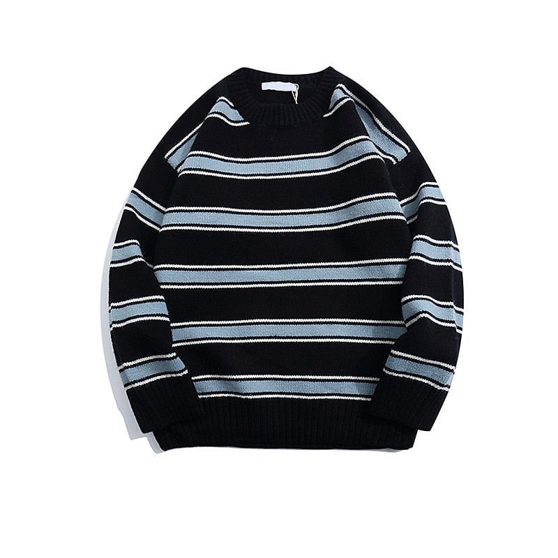 Black / M Round neck knit loose sweater 14:193;5:361386