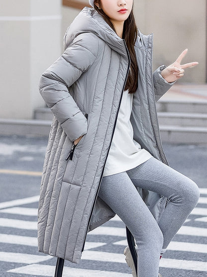 Petite padded longline jackets with hoods