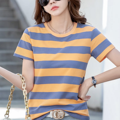 RS Blue Stripe Cotton T-Shirt
