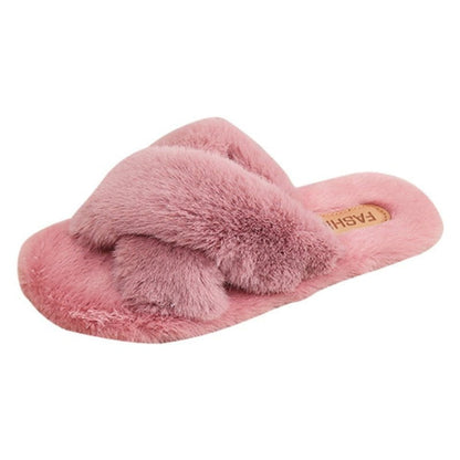 cozy fluffy slippers cross
