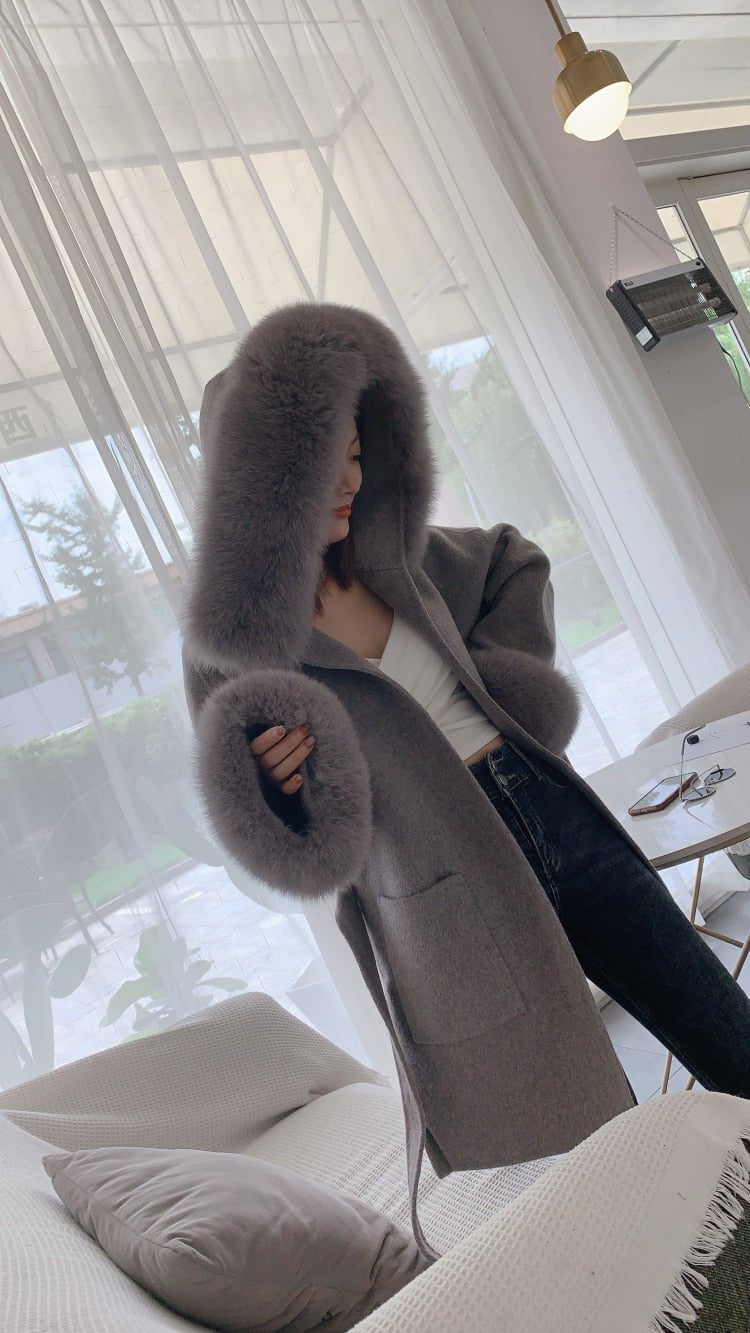 women's winter coat with faux fur hood parka jacket