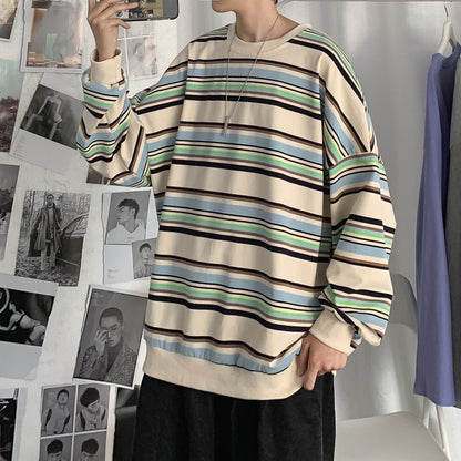 AD oversized long sleeve striped T-shirt