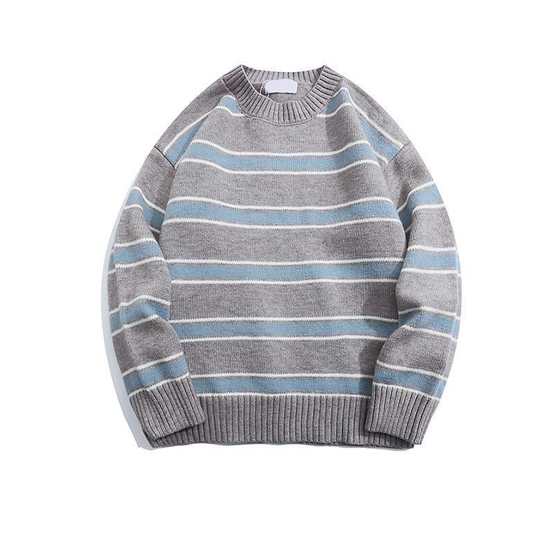 Gray / M Round neck knit loose sweater 14:691;5:361386