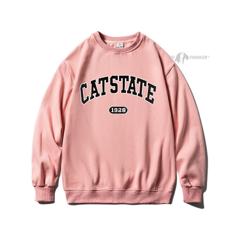 Pink / M oversized men's hoodie catstate 14:173#Pink;5:361386