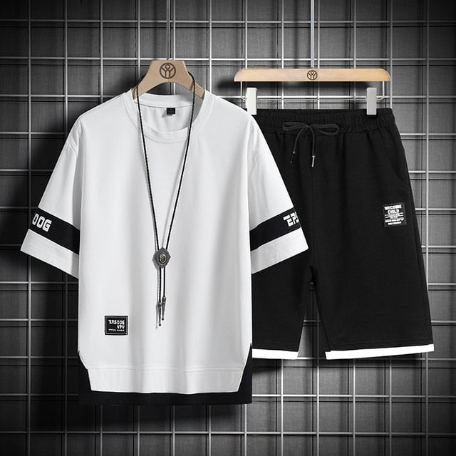 tshirt and short set PTZ060 White / S Men's t shirt and shorts set oog VTS:6804143450968.09