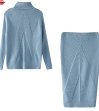 Sweater and skirt Sky Blue / One Size Sweater and skirt (slim) Knit suit SSK:5801110528997.08