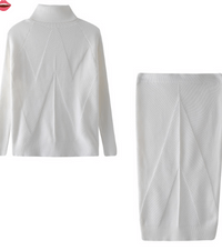 Sweater and skirt White / One Size Sweater and skirt (slim) Knit suit SSK:5801110528997.04