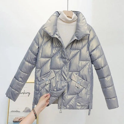 winter jacket for women Grey blue / M Women Jacket Cotton Stand Collar WJS:6803129644441.13
