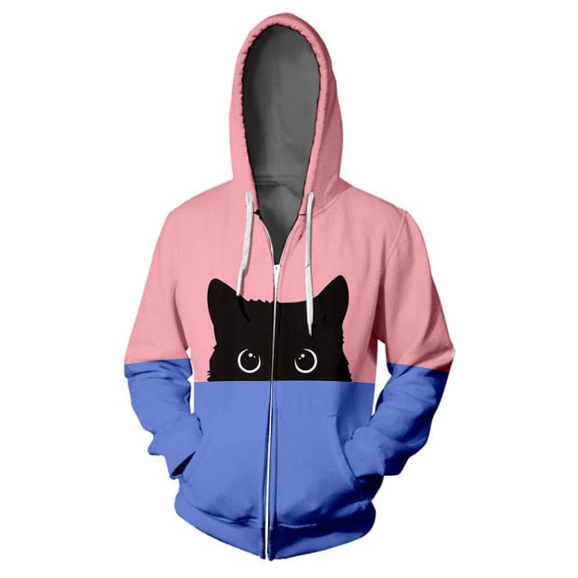 black cat, cat design sweatshirts, cat themed sweatshirts, hoodie Pink / M Hoodies "Black Cat"