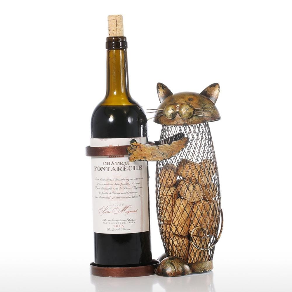 For Home #nofollow, Cat Decoration, Cat Kitchen, Cat Wine Bottle Holder, cat cork container Cat Cat wine cork holder & storage