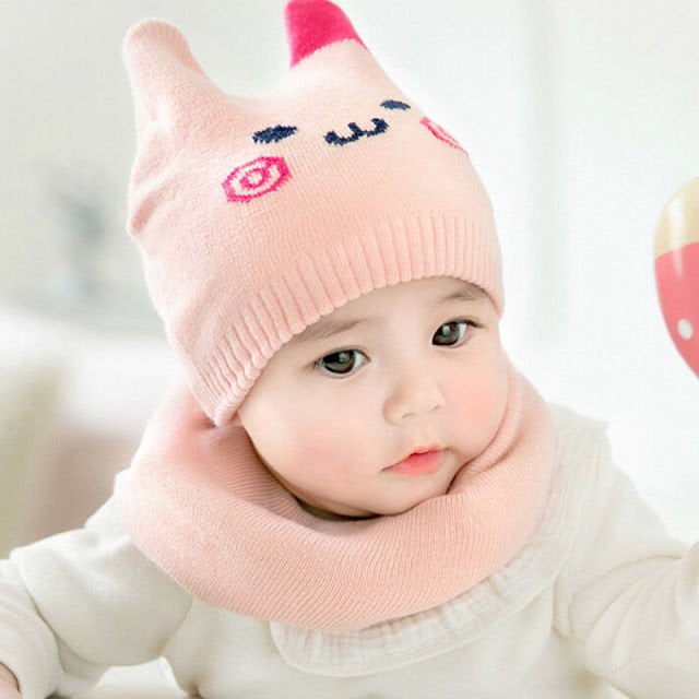 Bat hats, baby hats scarf Pink Baby Hat Scarf BHS:0066411483026.04