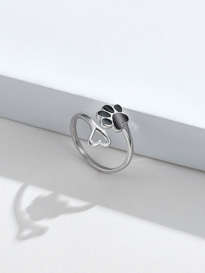 cat jewelry, cat ring, silver cat ring Silver Paw Ring