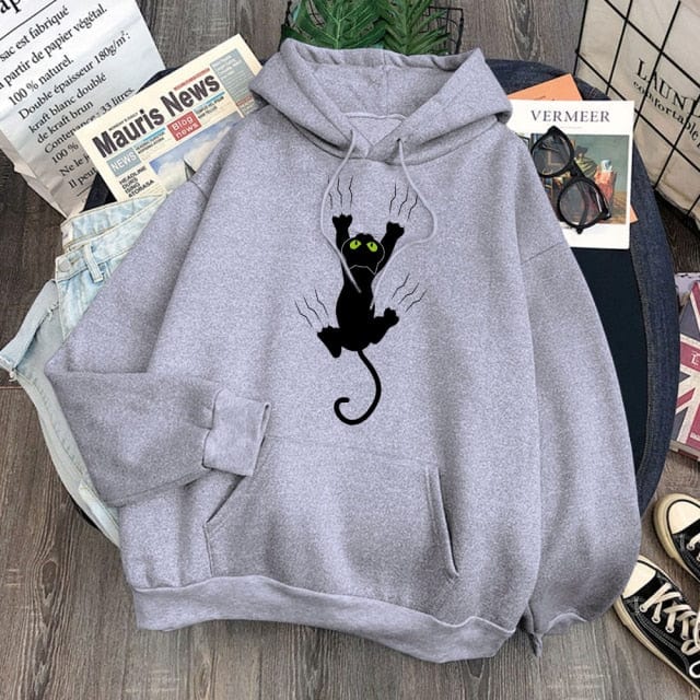 cat hoodie, women cat hoodie, sweatshirt, women cat sweatshirt Men hoodies, gray