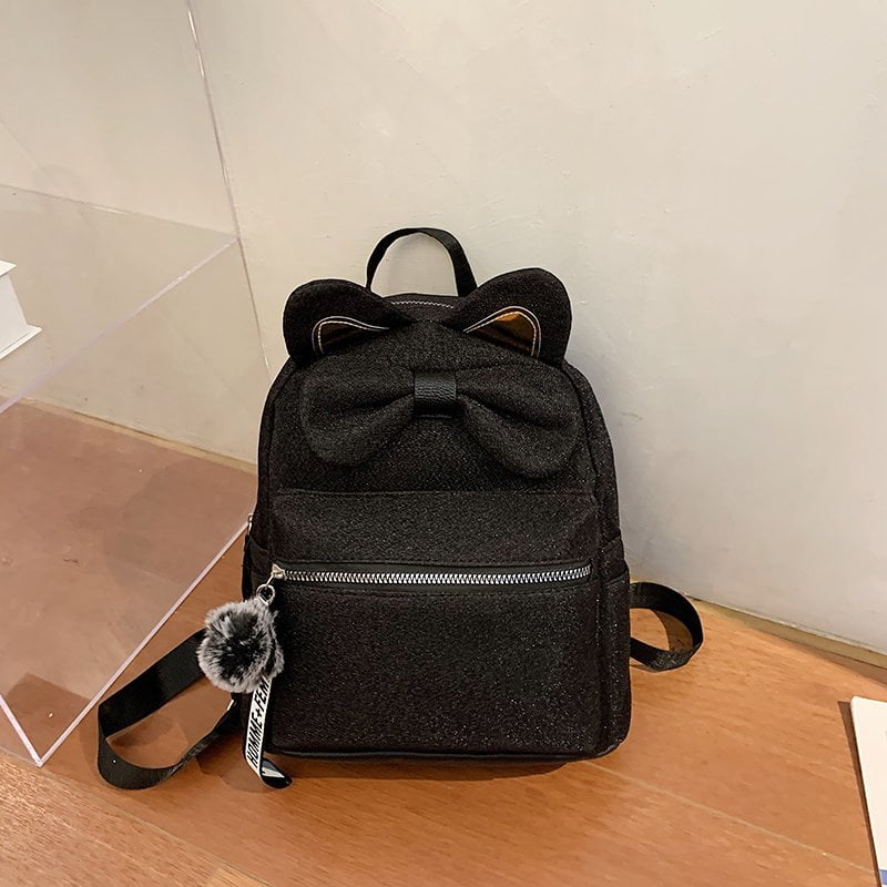 cat bag, cat backpack, cat backbag, ladies cat backpack, women backpack , cat leather bag, ladies bag Black Backpack Cat Pattern Bag for Girl BCS:0015713229953
