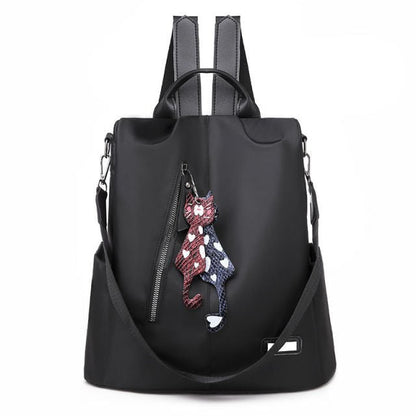 cat bag, cat backpack, cat backbag, ladies cat backpack, women backpack , cat leather bag, ladies bag black Ladies Cat Backpack. BLA-HOL-SN09-CF20
