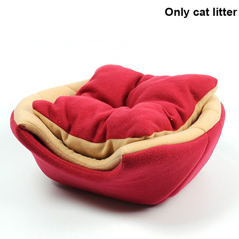 Cat Bed, Cat Bed Cave, Cat Covered Bed, House Cat Bed Cat Bed Red House