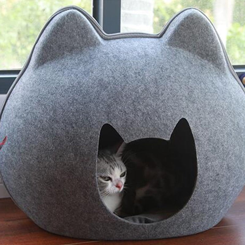 Cat Bed, Cat Bed Cave, Cat Covered Bed, House Cat Bed Coffee / 54x38x45cm Cat Bed- Face