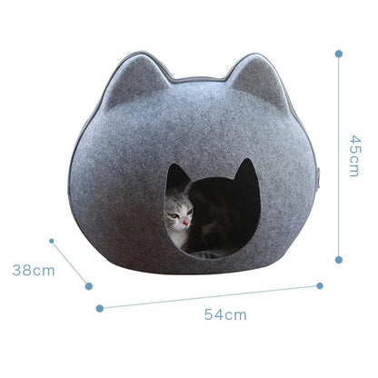 Cat Bed, Cat Bed Cave, Cat Covered Bed, House Cat Bed Coffee / 54x38x45cm Cat Bed- Face
