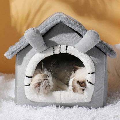 Cat Bed, Cat Bed Cave, Cat Covered Bed, House Cat Bed Foldable Cat House