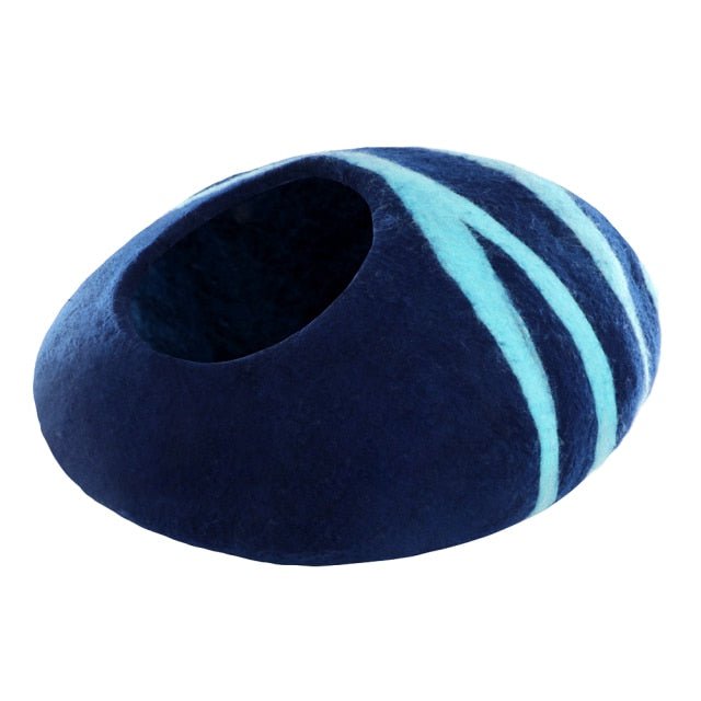 Cat Bed, Cat Bed Cave, Cat Covered Bed, House Cat Bed Navy Blue / China Cat Bed-Egg Royal blue