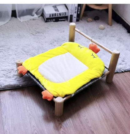Cat Bed, Cat Bed Cave, Cat Covered Bed, House Cat Bed Yellow Duck / L Cat Sleeping Bed