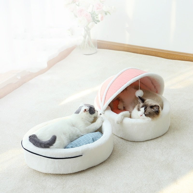 Cat Bed, Nest Bed, Cat Covered Bed, Cat Nest Bed Cat Nest  Blue Bed